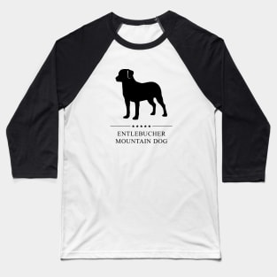 Entlebucher Mountain Dog Black Silhouette Baseball T-Shirt